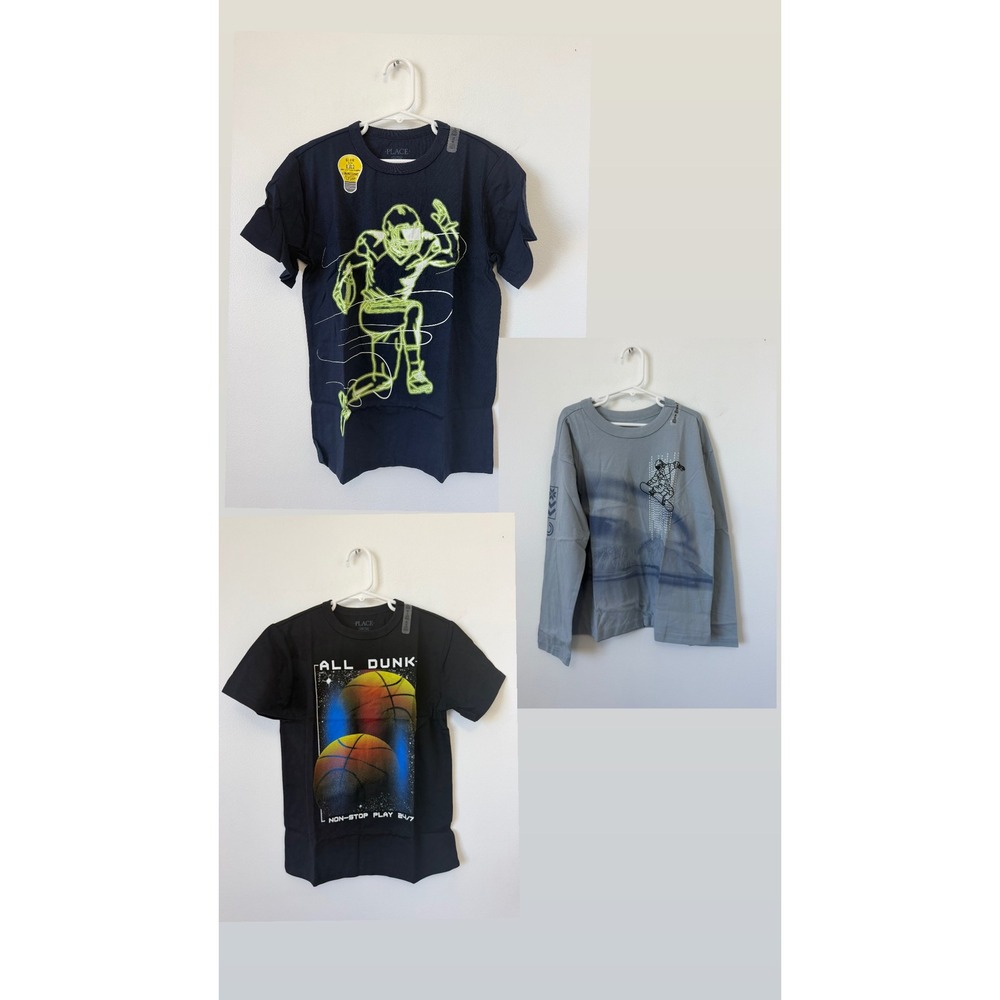 The Children's Place Boys Graphic T-Shirt Bundle 3-Pack – Size Medium 7/8 – NWT